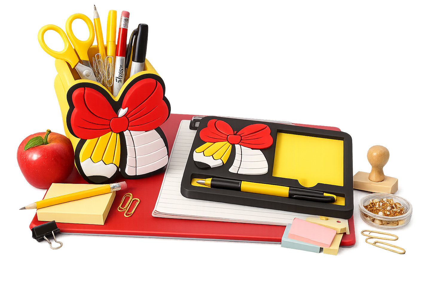 Custom Teacher Desk Organizer Set | 3D Printed Pencil Holder & Desk Tray | Teacher Appreciation Gift