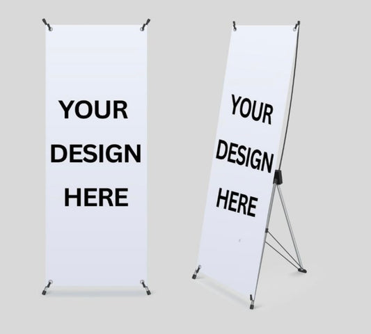 Custom Banner w/Banner stand vertical only