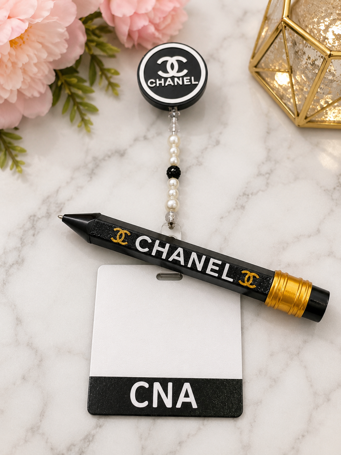 Lux Badge reel, badge buddy and pen set